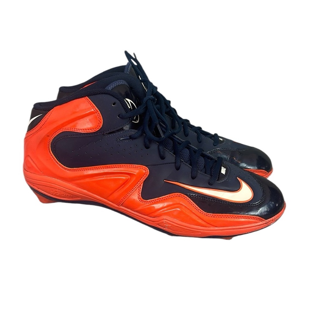 Nike Zoom Athletic Cleats Navy Blue and Orange Size 14